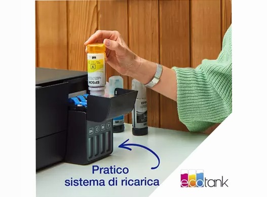 EcoTank ET-2865 stampante multifunzione A4 Wi-Fi con serbatoi di inchiostro, fino a 3 anni di inchiostro inclusi 100fogli 33ppm