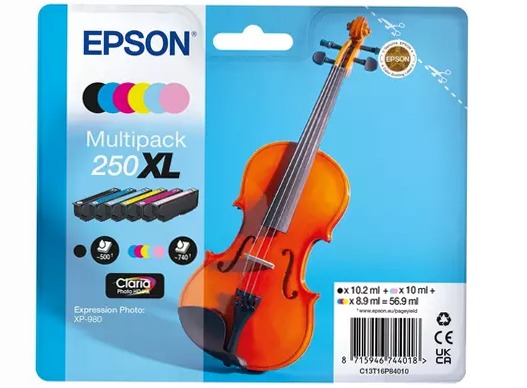 Multipack 6 colori 250XL Inchiostri Claria Photo HD Violino