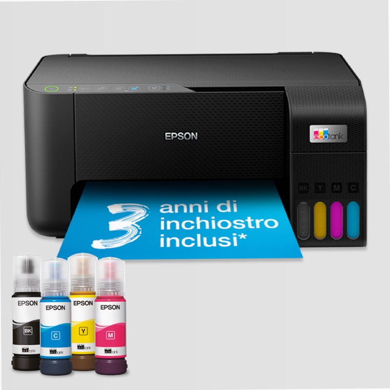 EcoTank ET-2810 stampante multifunzione A4 Wi-Fi con serbatoi di inchiostro, fino a 3 anni di inchiostro inclusi 100fogli 33ppm
