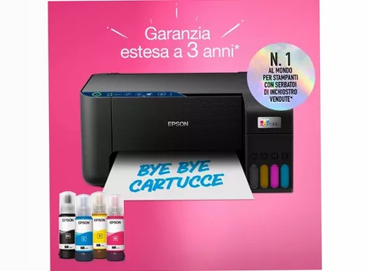 EcoTank ET-2861 stampante multifunzione A4 Wi-Fi con serbatoi di inchiostro, fino a 3 anni di inchiostro inclusi 100fogli 33ppm