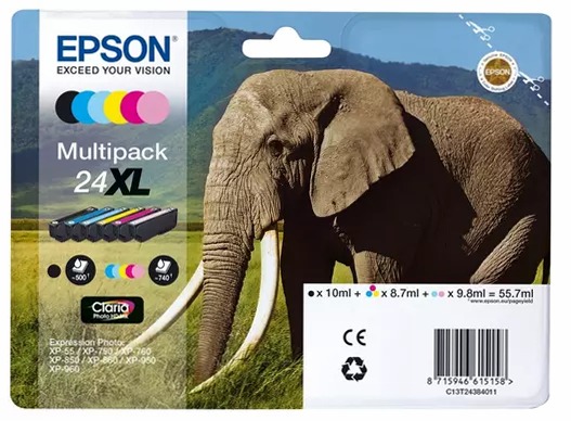 Multipack 6-colours 24XL Claria Photo HD Ink