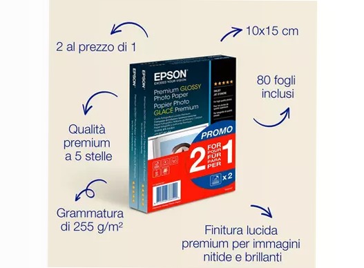 Epson Premium Glossy Photo Paper (100 x 150mm), 255gsm, 80 sheets