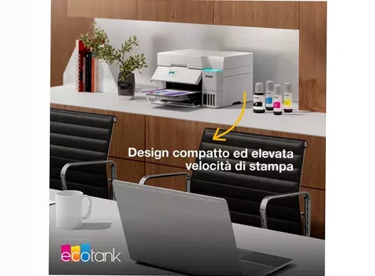 EcoTank ET-3956 Stampante multifunzione bianca A4 Wi-Fi con serbatoi di inchiostro, fino a 3 anni di inchiostro inclusi 250fogli 35ppm