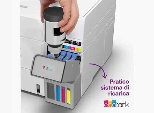 EcoTank ET-3956 Stampante multifunzione bianca A4 Wi-Fi con serbatoi di inchiostro, fino a 3 anni di inchiostro inclusi 250fogli 35ppm