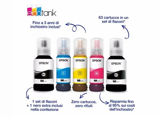 EcoTank ET-3956 Stampante multifunzione bianca A4 Wi-Fi con serbatoi di inchiostro, fino a 3 anni di inchiostro inclusi 250fogli 35ppm