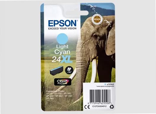 Singlepack Light Cyan 24XL Claria Photo HD Ink