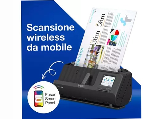 Lettore di documenti compatto ES-C380W A4 con connettività Wi-Fi e percorso carta a U