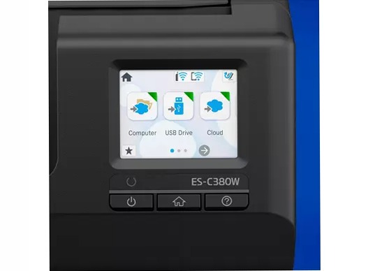 Lettore di documenti compatto ES-C380W A4 con connettività Wi-Fi e percorso carta a U
