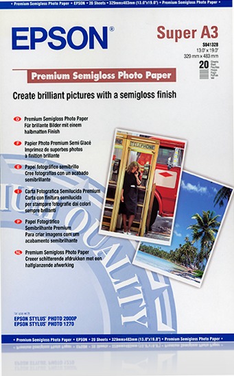 Premium Semigloss Photo Paper, DIN A3+, 250g/m2, 20 Sheets