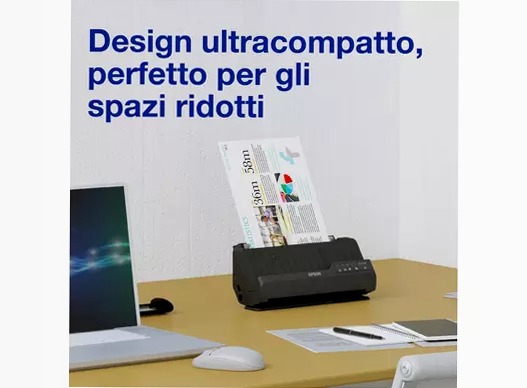 Lettore di documenti compatto ES-C320W A4 con connettività Wi-Fi e percorso carta a U