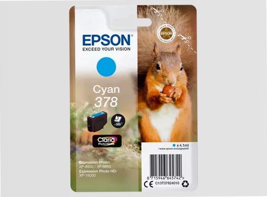Singlepack Cyan 378 Claria Photo HD Ink