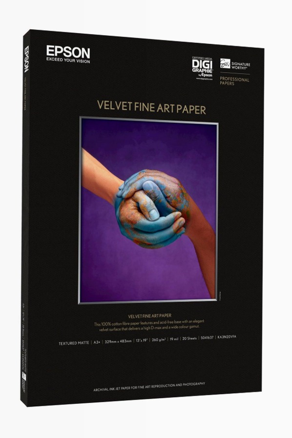 Velvet Fine Art Paper, A3+, 260g/m2, 20 Blatt, White Box