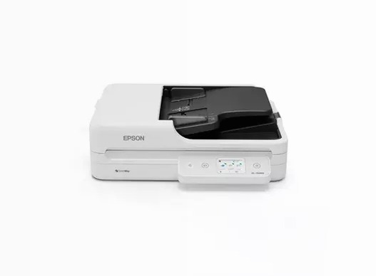Scanner piano compatto WorkForce DS-1760WN, con connettività di rete integrata e Wi-Fi, per piccole imprese e uffici a casa.