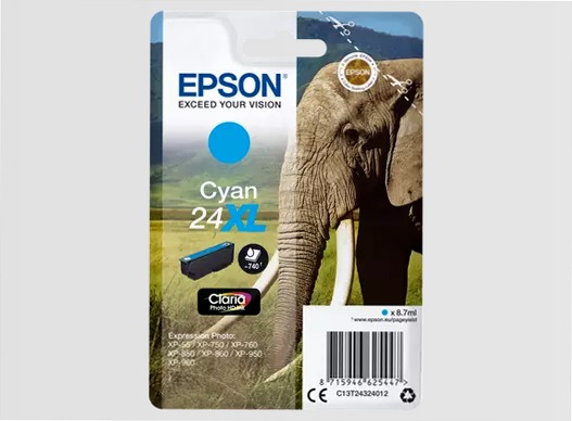 Singlepack Cyan 24XL Claria Photo HD Ink