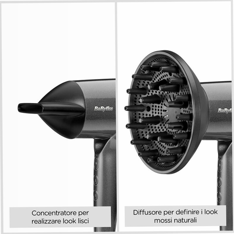 Asciugacapelli Titanium Shine 1600W Leggero e Compatto Motore Digitale High-Speed
