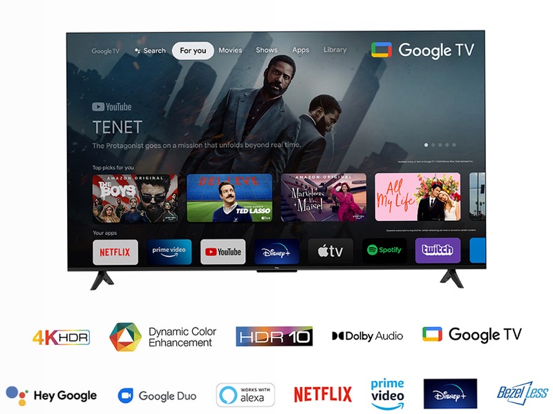 TCL Serie P63 - TV 4K HDR - Google TV - Dolby Audio - TCL Italy