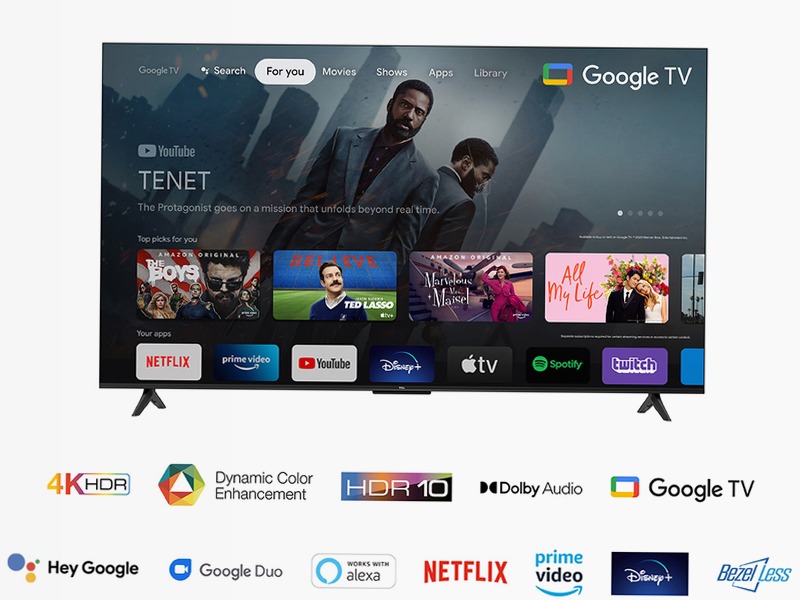 TCL Serie P63 - TV 4K HDR - Google TV - Dolby Audio - TCL Italy