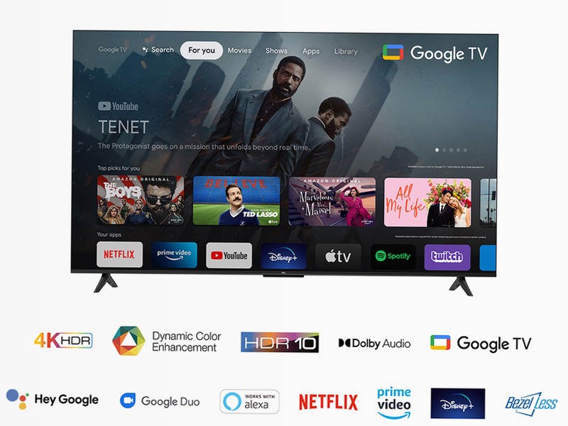 TCL Serie P63 - TV 4K HDR - Google TV - Dolby Audio - TCL Italy