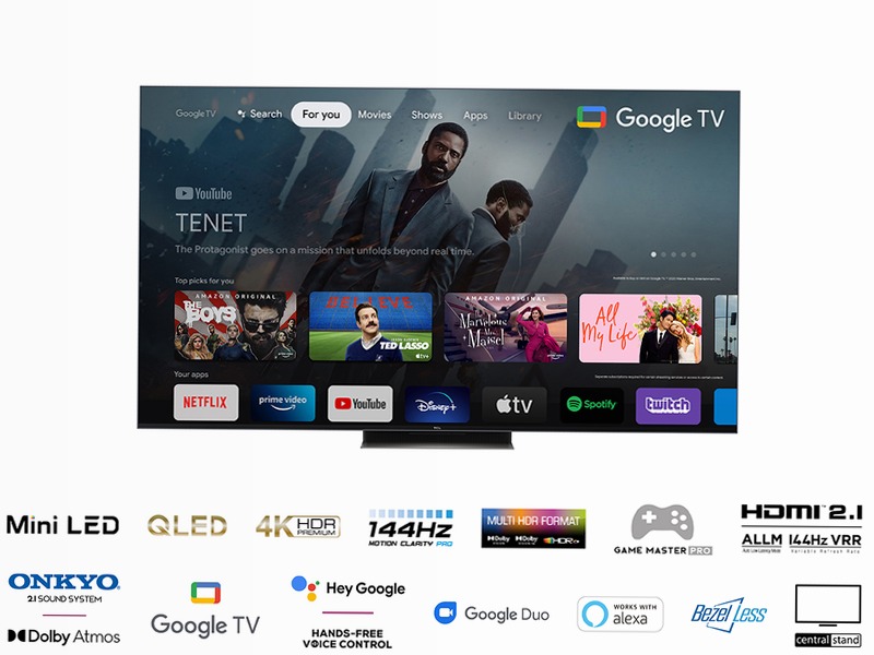 TCL Serie C83 - TV Mini LED 4K HDR 1500 - Google TV - TCL Italy