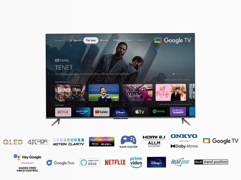 TCL Serie C63 - TV QLED 4K HDR - Onkyo - Google TV - TCL Italy