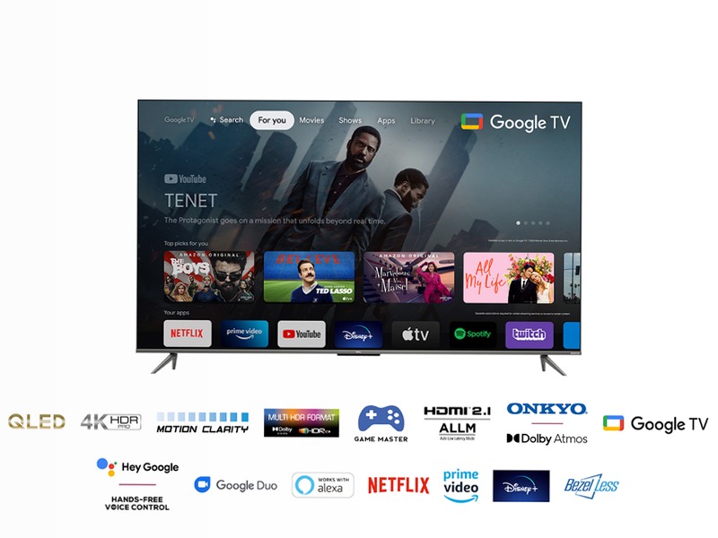 TCL Serie C63 - TV QLED 4K HDR - Onkyo - Google TV - TCL Italy