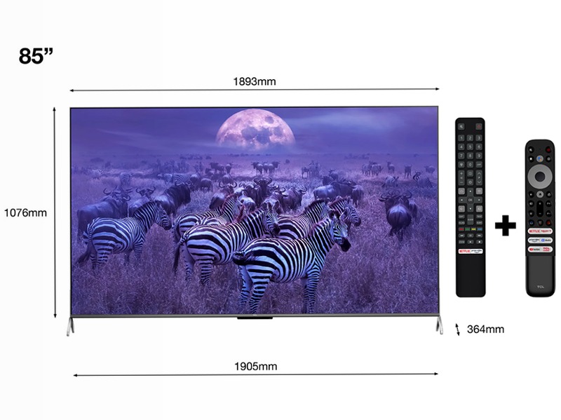 TCL Serie C73 85" - TV QLED 4K HDR - Onkyo - GoogleTV - TCL Italy