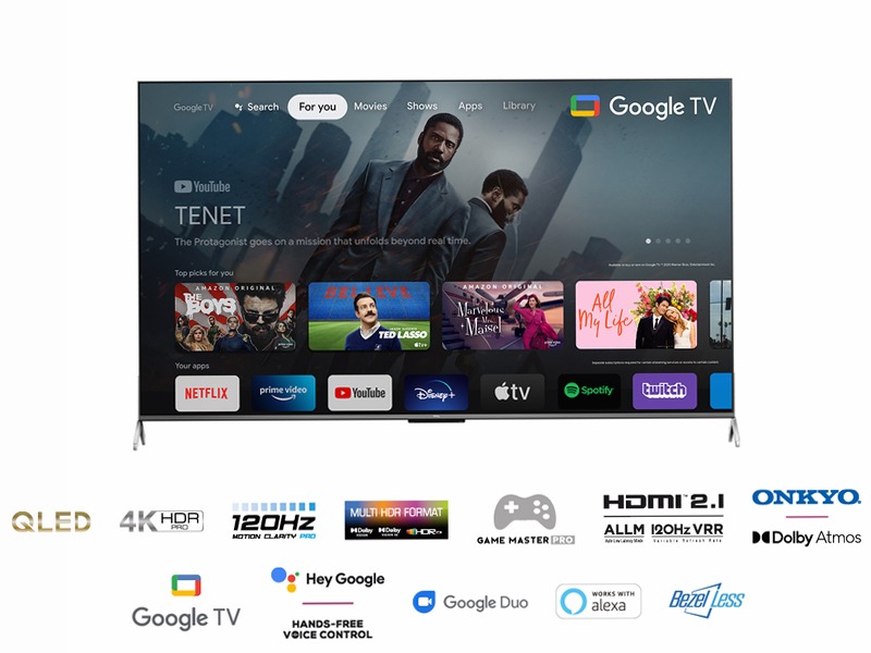 TCL Serie C73 85" - TV QLED 4K HDR - Onkyo - GoogleTV - TCL Italy