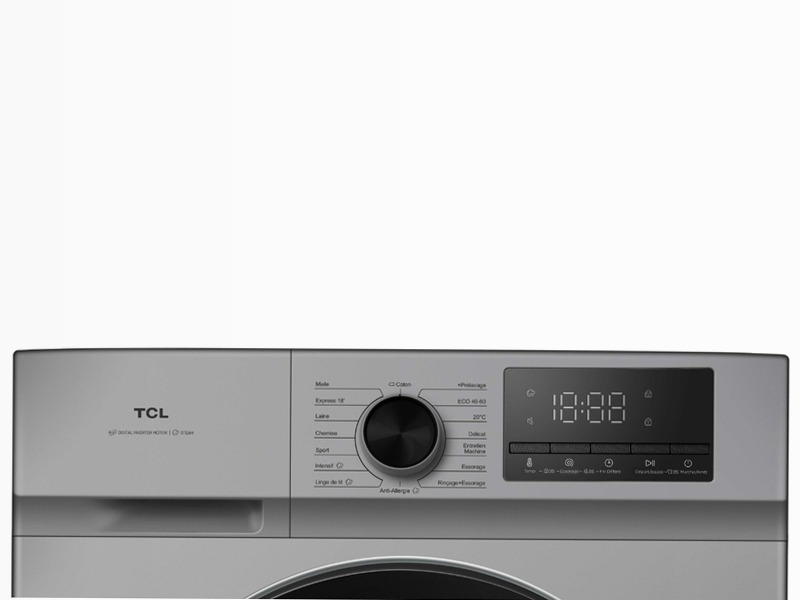 Lavatrice TCL FF0824SA0 – Motore Inverter & Funzione Vapore | TCL Italia Argento