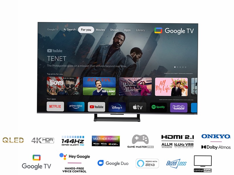 TCL Serie C73 - TV QLED 4K HDR - 144Hz - Google TV - TCL Italy