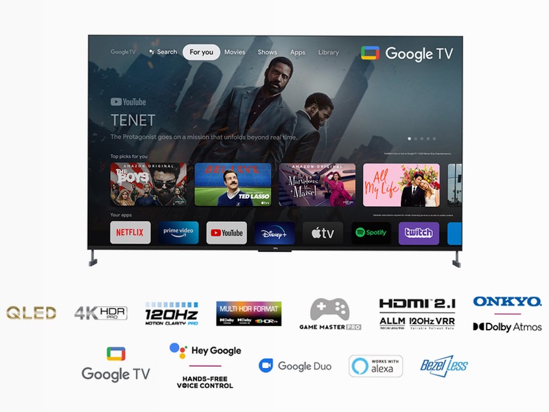 TCL Serie C73 98" - TV QLED 4K HDR - Onkyo - GoogleTV - TCL Italy