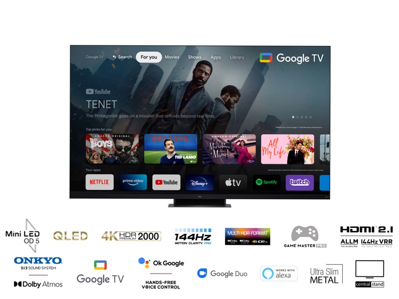 TCL Serie C93 - TV Mini LED 4K HDR 2500 - Google TV - TCL Italy