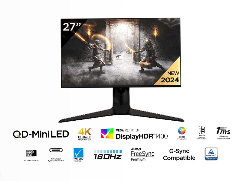 TCL Monitor 27R83U - 4K QLED con HDR 1600 27" Nero