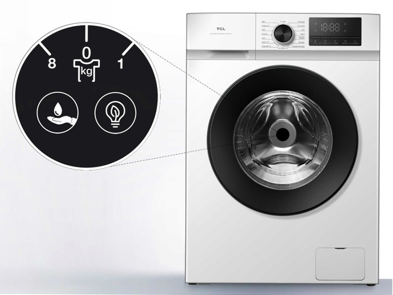 Lavatrice TCL FF0824WA0 – Motore Inverter & Funzione Vapore | TCL Italia Bianco