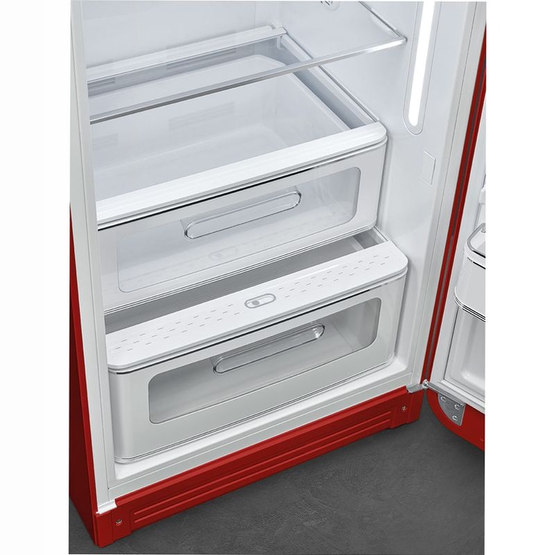 Frigorifero Rosso Monoporta 50's Style Cromo C Libera