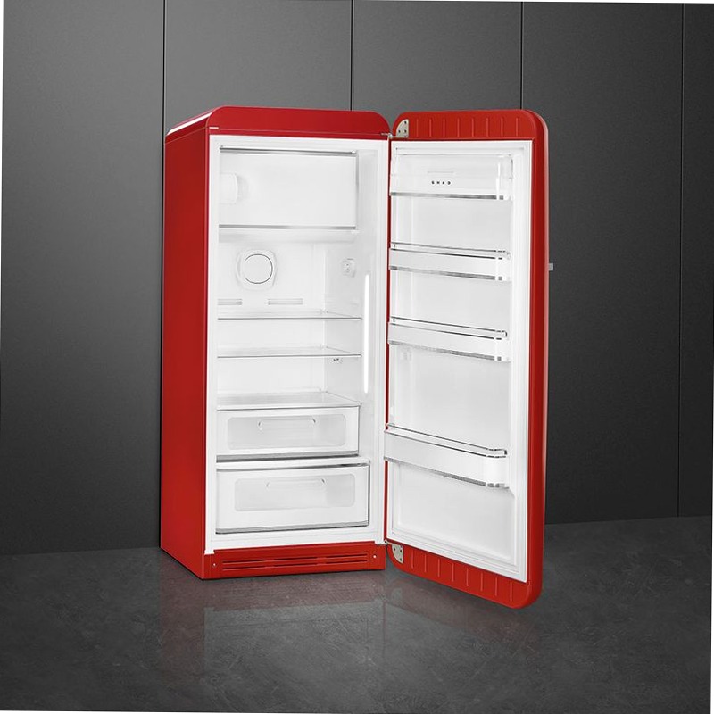 Frigorifero Rosso Monoporta 50's Style Cromo C Libera