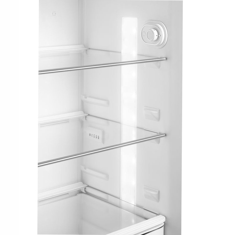 Frigorifero Silver Doppia-Porta, Stile 50's Cromo C Libera