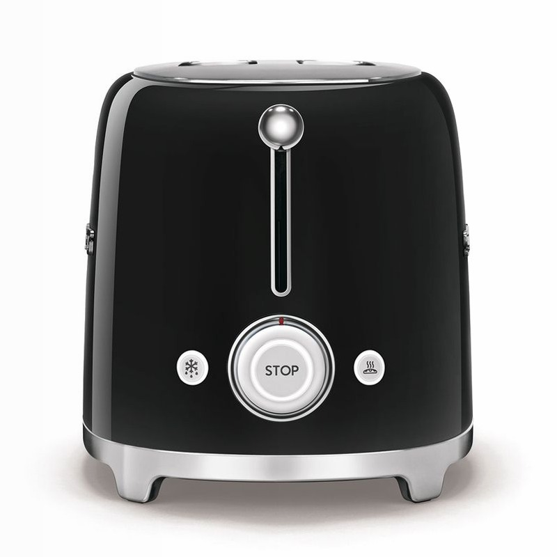 Tostapane Nero Smeg 2x4 Lucido Acciaio