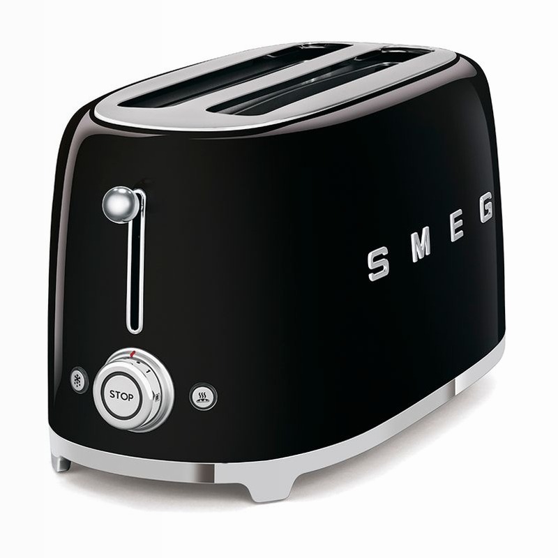 Tostapane Nero Smeg 2x4 Lucido Acciaio