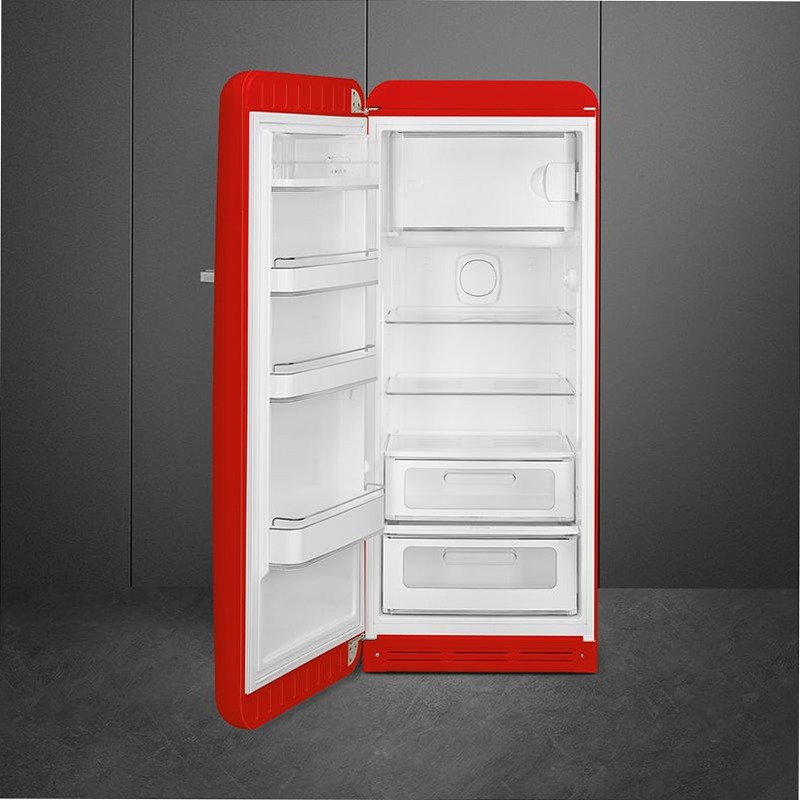 Frigorifero Rosso Monoporta 50's Style Cromo C Libera