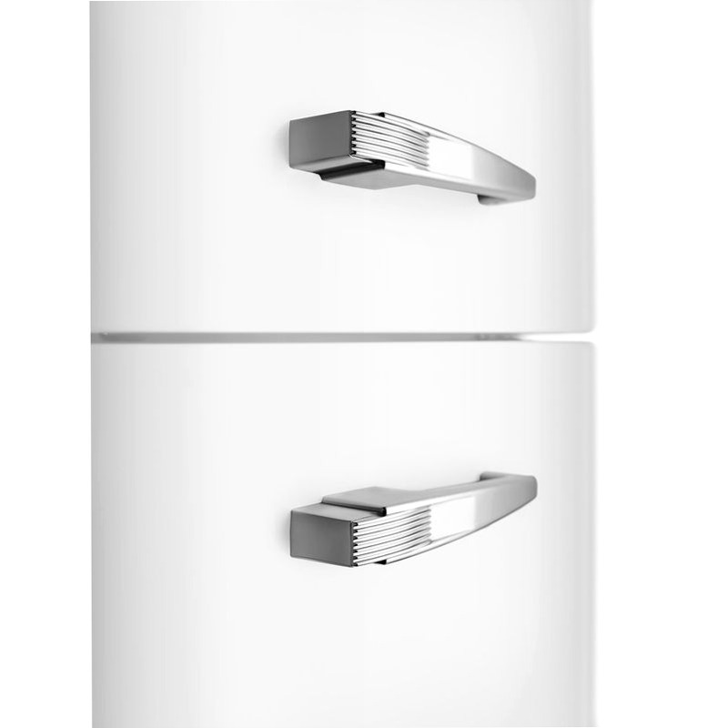 Frigorifero Bianco Doppia-Porta, Stile 50's Cromo C Libera