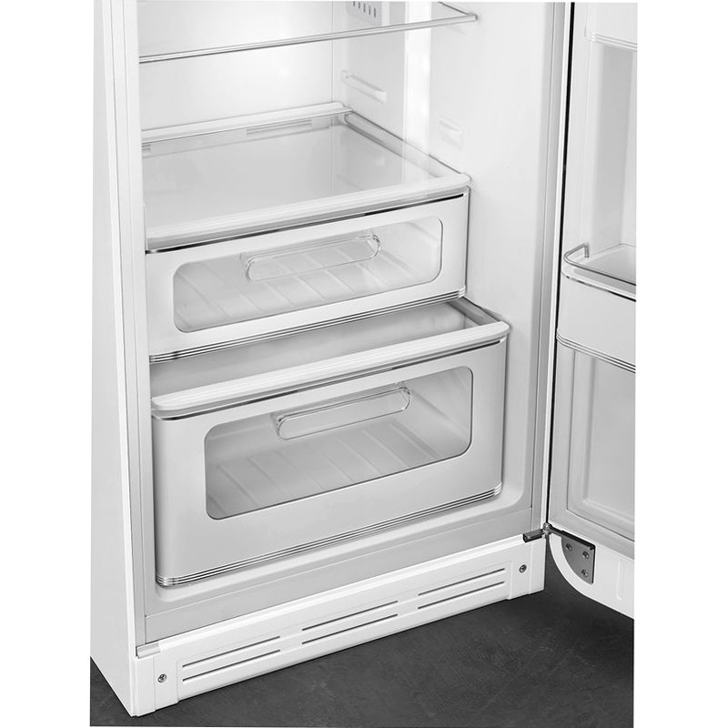 Frigorifero Bianco Doppia-Porta, Stile 50's Cromo C Libera