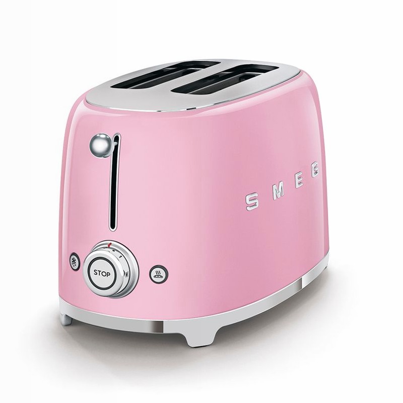 Tostapane Rosa 2 Fette Lucido Estetica Acciaio