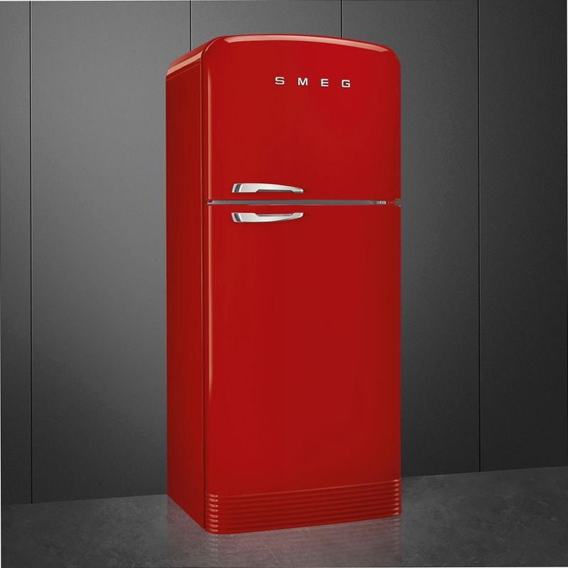 Frigorifero Rosso Doppia-Porta, Stile 50's E Libera