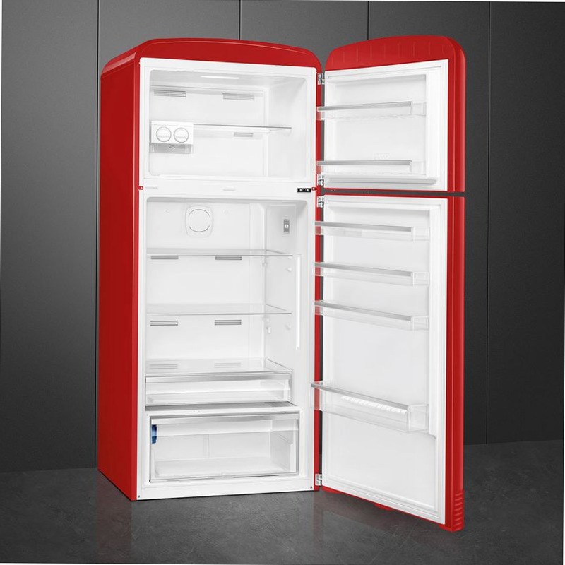 Frigorifero Rosso Doppia-Porta, Stile 50's E Libera