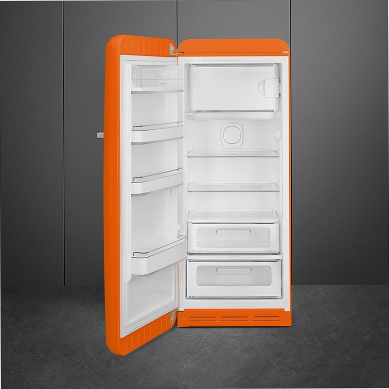 Frigorifero Arancione Monoporta 50's Style Cromo C Libera