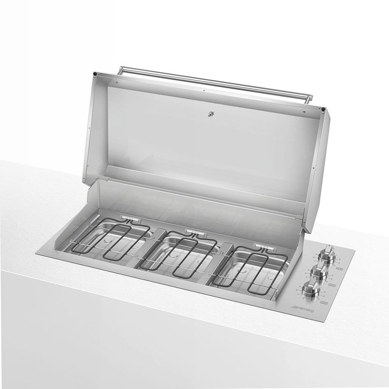 Barbecue elettrico Smeg 120 cm 3 zone Acciaio