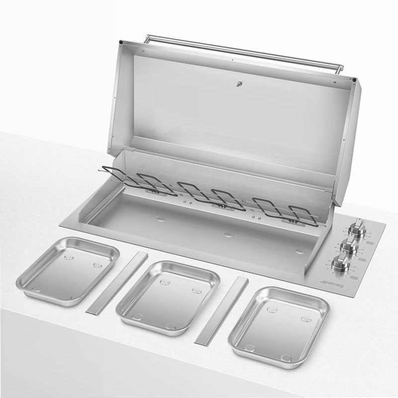 Barbecue elettrico Smeg 120 cm 3 zone Acciaio
