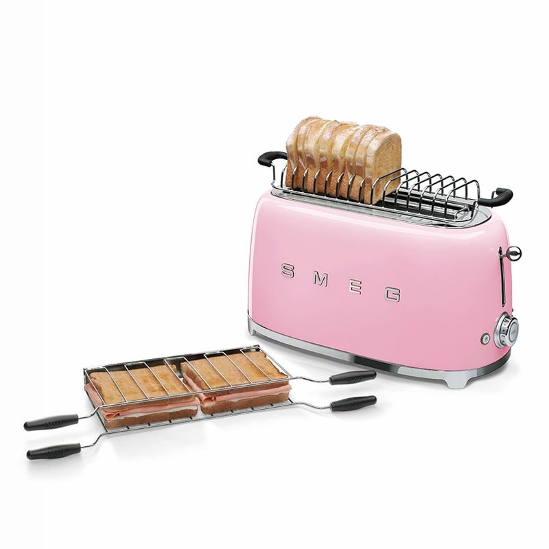 Tostapane Rosa Smeg 2x4 Lucido Estetica Acciaio