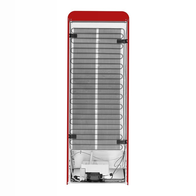 Frigorifero Rosso Doppia-Porta, Stile 50's Cromo C Libera