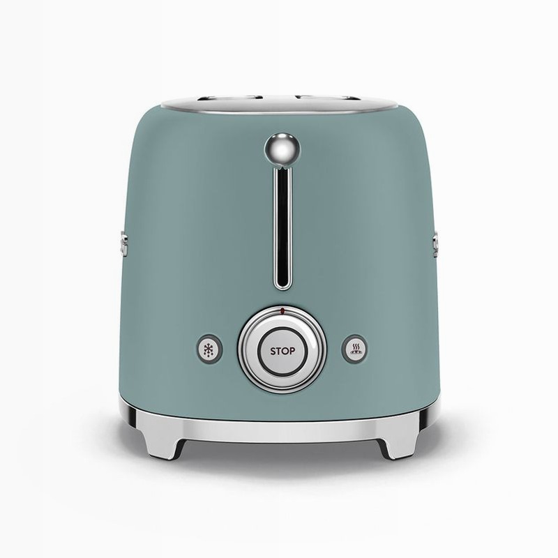 Tostapane Verde Smeraldo 2 Fette Opaco Estetica 50's Style Acciaio